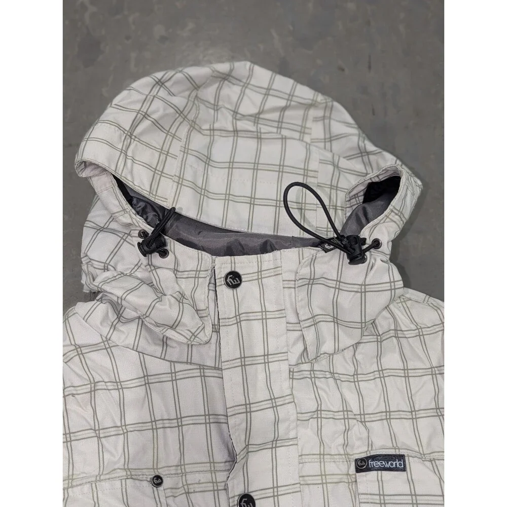Freeworld 10,000 Mm Technical Outerwear Ski Snowboard Jacket Green Plaid‎ XL